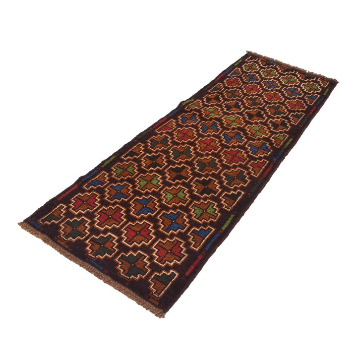 Afghan Baluchi Rug 2' 1" x 6' 7" Hand-Knotted | No. AL92685