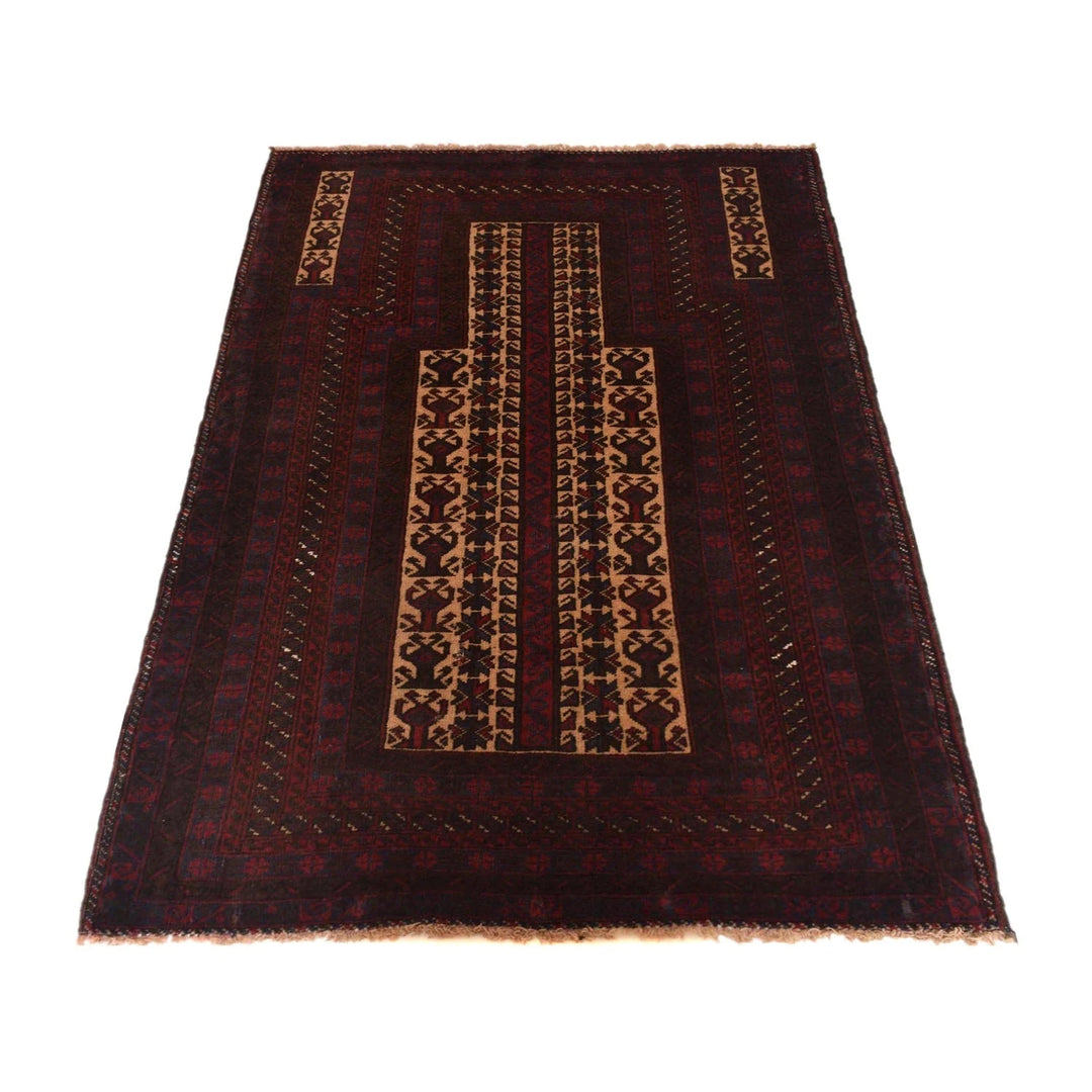 Afghan Prayer Rug 3' 0" x 4' 8" Hand-Knotted | No. AL92753