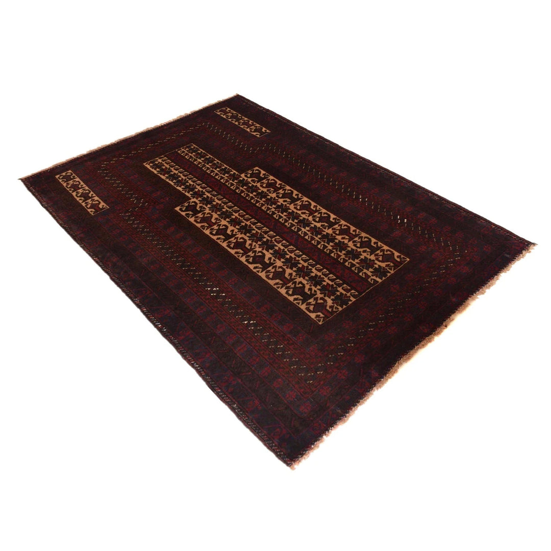 Afghan Prayer Rug 3' 0" x 4' 8" Hand-Knotted | No. AL92753