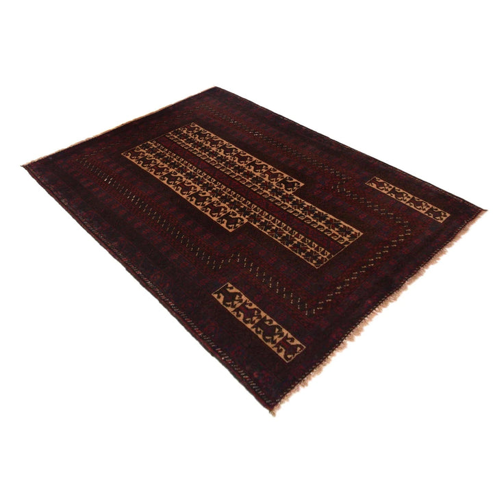 Afghan Prayer Rug 3' 0" x 4' 8" Hand-Knotted | No. AL92753