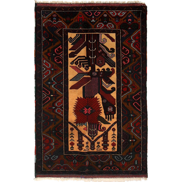 Afghan Prayer Rug 2' 11" x 4' 8" Hand-Knotted | No. AL92772