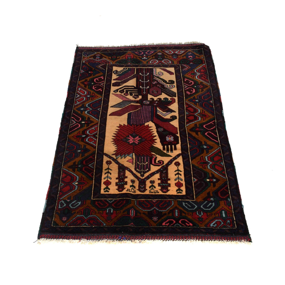 Afghan Prayer Rug 2' 11" x 4' 8" Hand-Knotted | No. AL92772