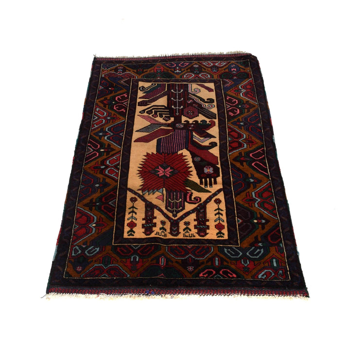 Afghan Prayer Rug 2' 11" x 4' 8" Hand-Knotted | No. AL92772