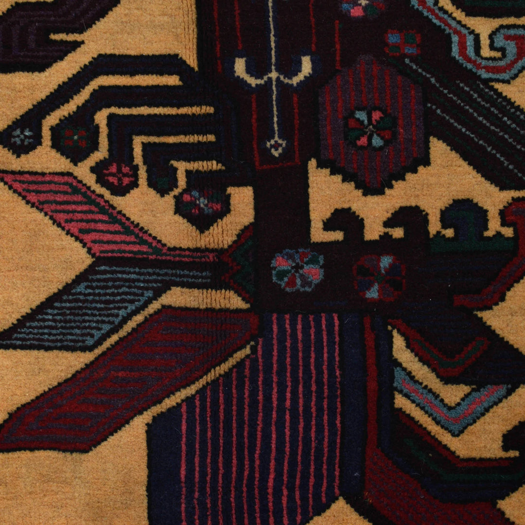 Afghan Prayer Rug 2' 11" x 4' 8" Hand-Knotted | No. AL92772