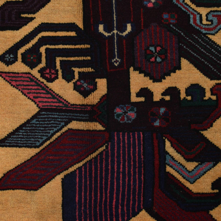 Afghan Prayer Rug 2' 11" x 4' 8" Hand-Knotted | No. AL92772