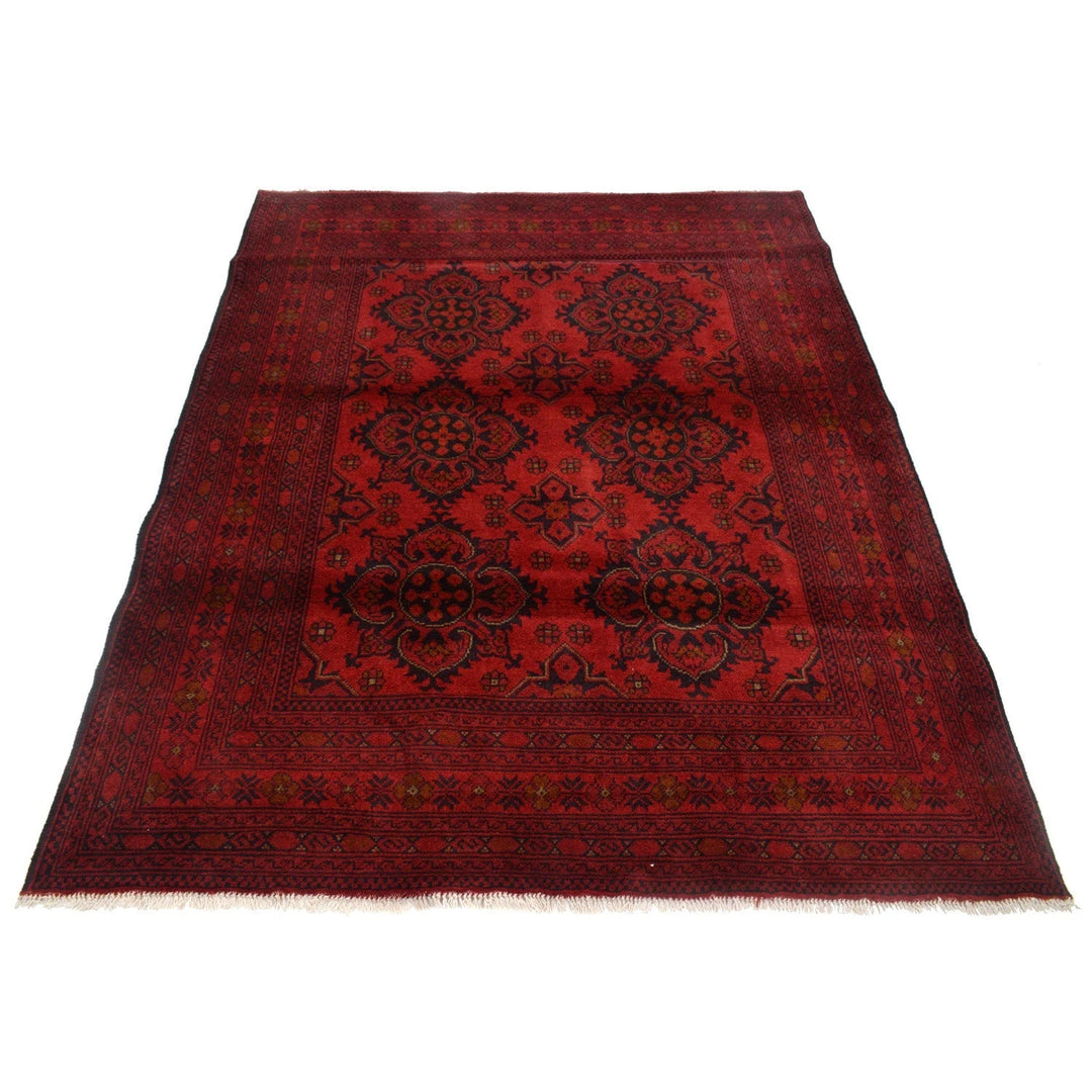 Red Afghan Khal Mohammadi Rug 4'11" x 6'4" Hand-Knotted | No. AL92847