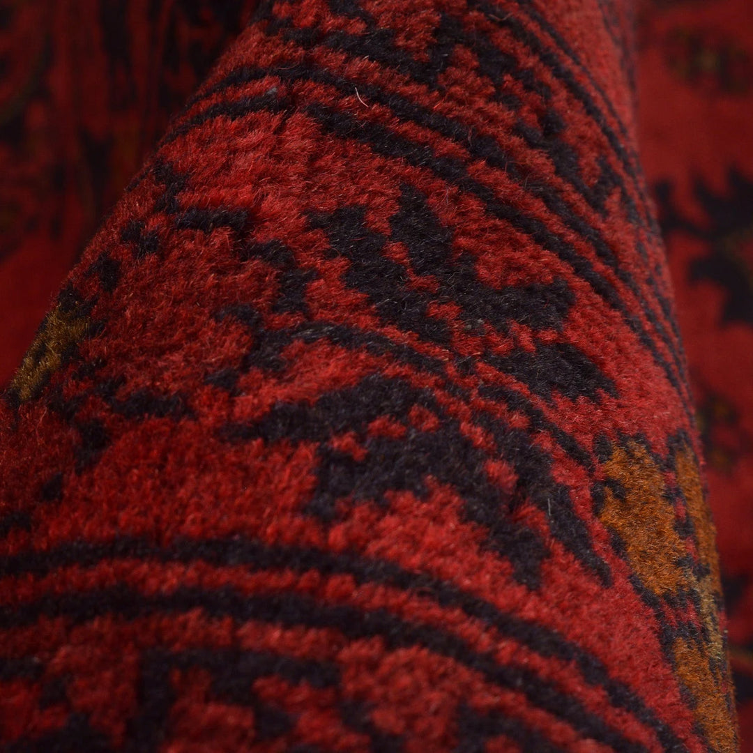 Red Afghan Khal Mohammadi Rug 4'11" x 6'4" Hand-Knotted | No. AL92847