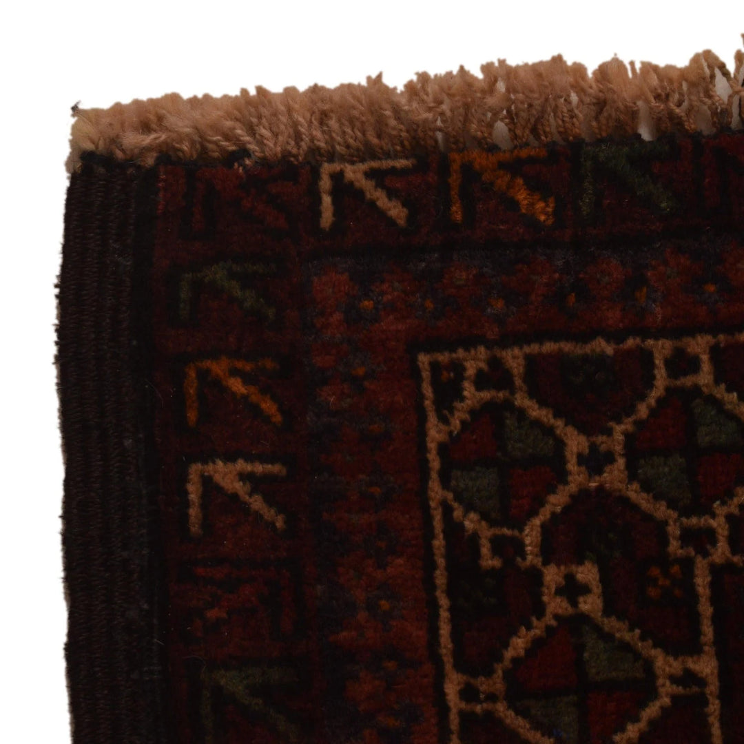 Red Afghan Prayer Rug 2' 8" x 3' 11" Hand-Knotted | No. AL92909