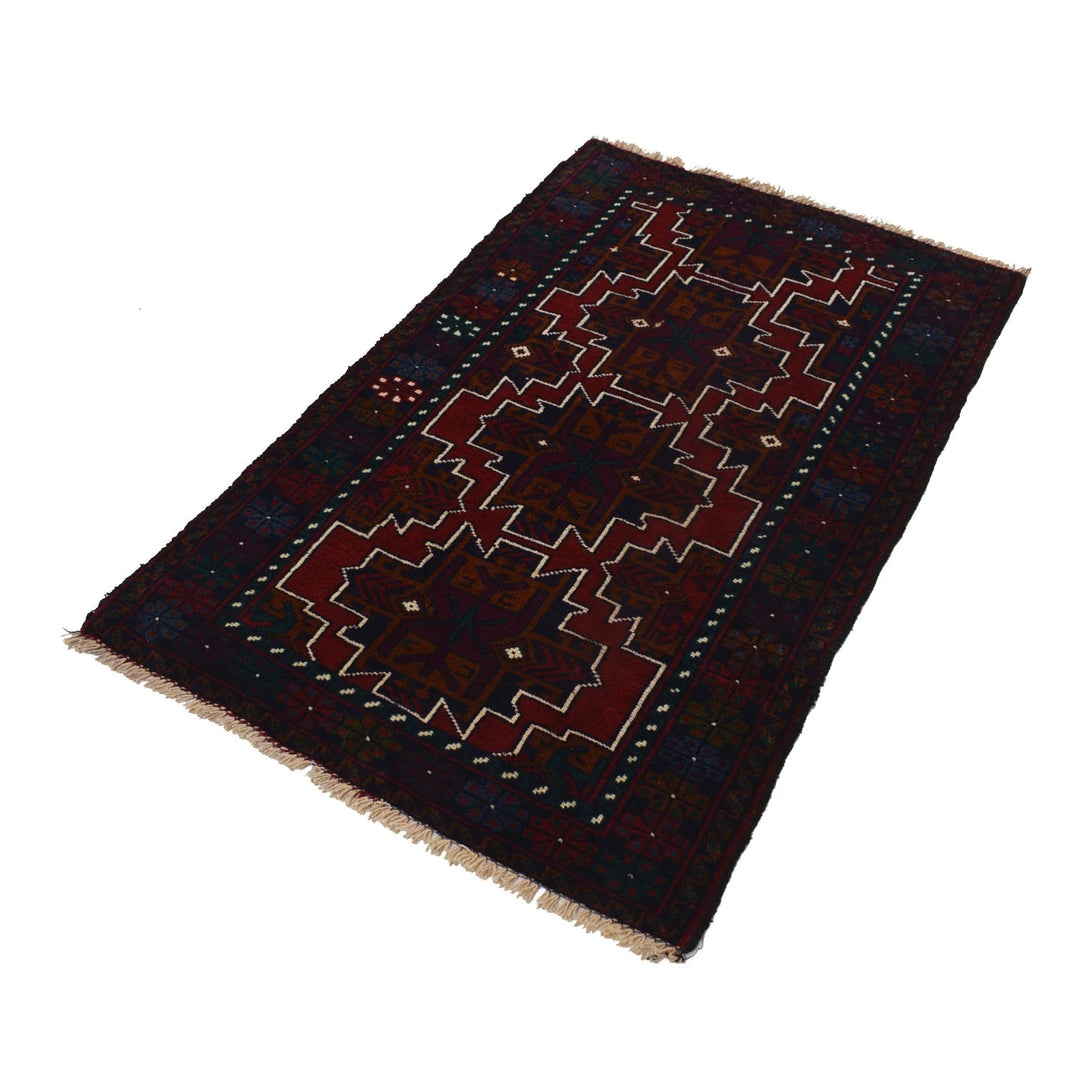 Afghan Baluchi Rug 2' 9" x 4' 5" Hand-Knotted | No. AL92927