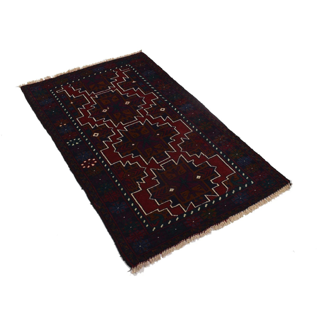 Afghan Baluchi Rug 2' 9" x 4' 5" Hand-Knotted | No. AL92927