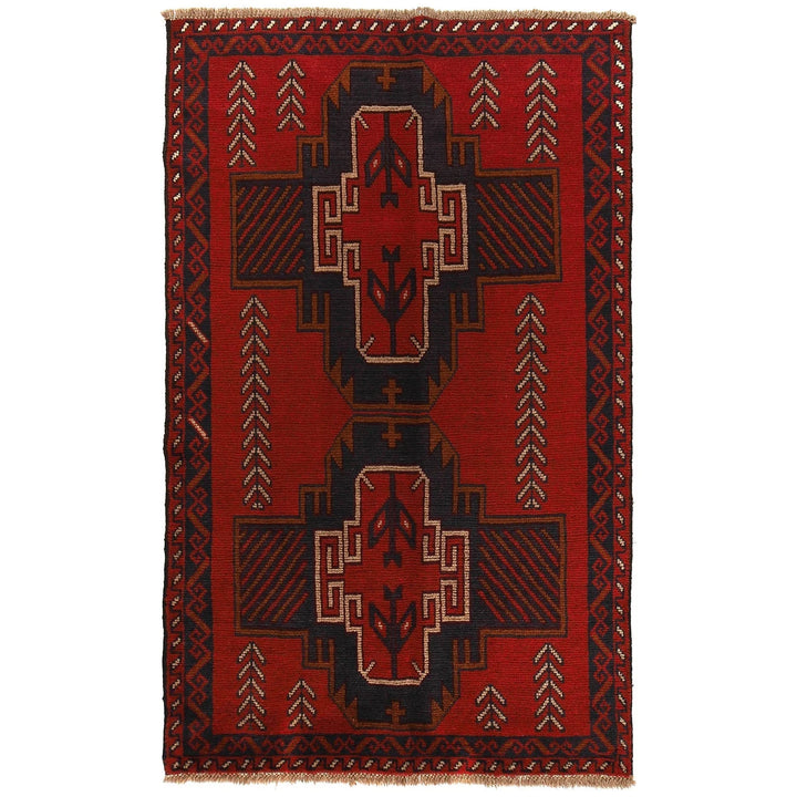 Afghan Baluchi Rug 3'9" x 6'6" Hand-Knotted | No. AL93000
