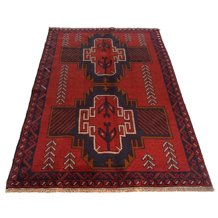 Afghan Baluchi Rug 3'9" x 6'6" Hand-Knotted | No. AL93000