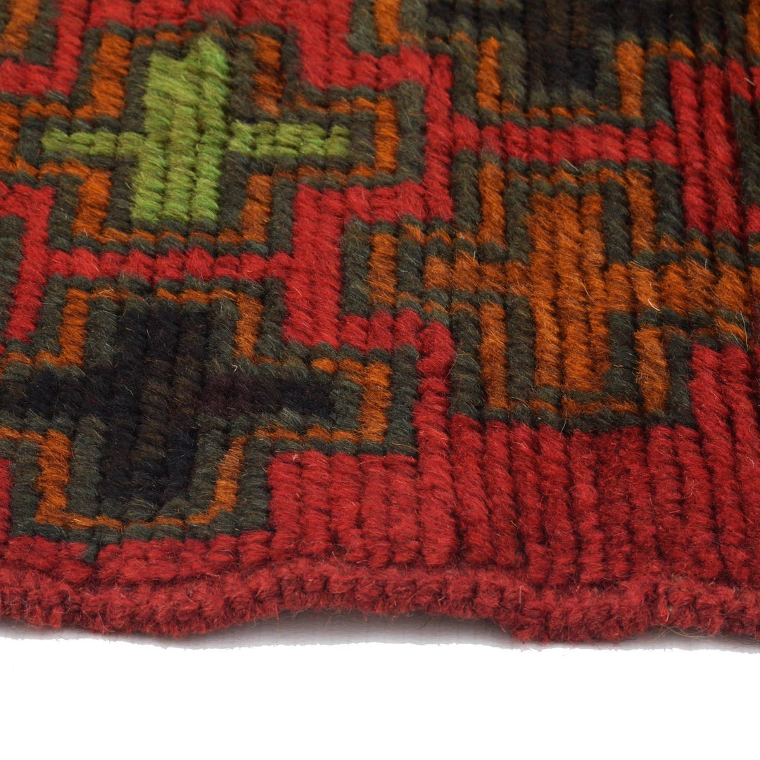 Red Afghan Baluchi Rug 2' 2" x 6' 2" Hand-Knotted | No. AL93009