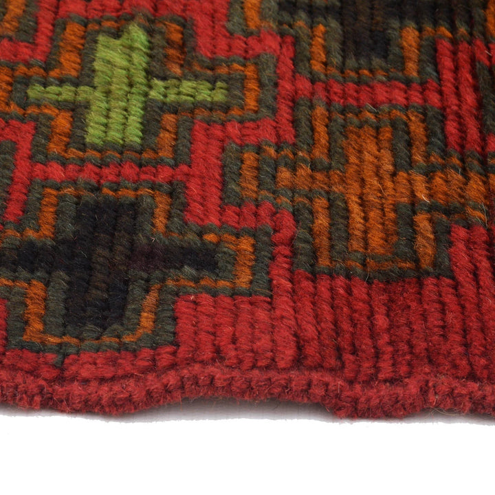 Red Afghan Baluchi Rug 2' 2" x 6' 2" Hand-Knotted | No. AL93009