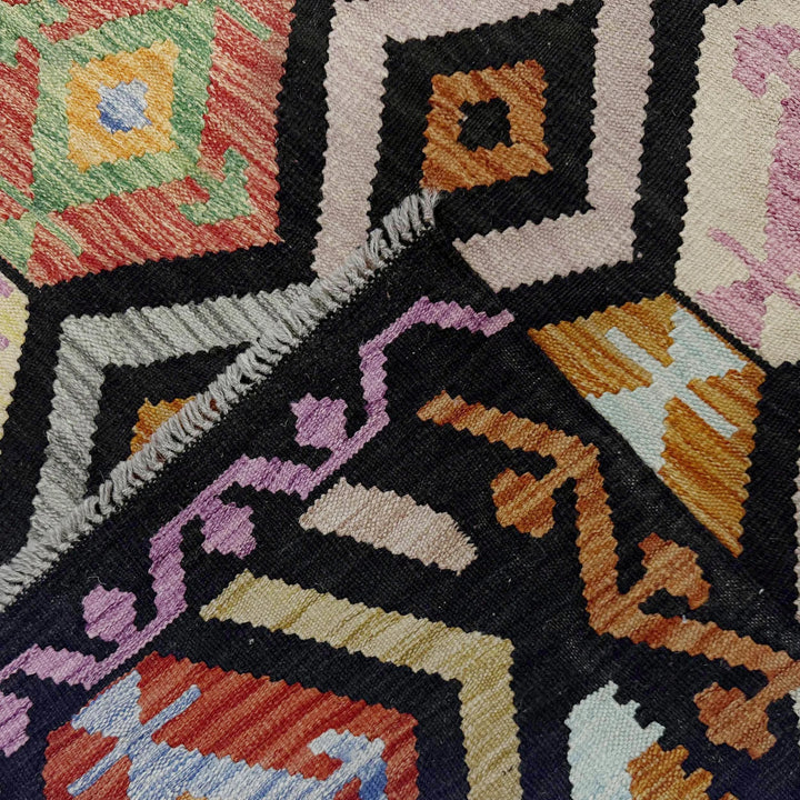 Afghan Vegetable Kilim Rug 6' 7" x 9' 9" Flat-Weave | No. AL931330
