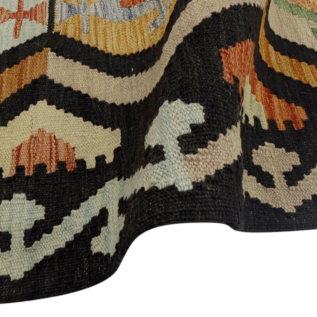 Afghan Vegetable Kilim Rug 6' 7" x 9' 9" Flat-Weave | No. AL931330