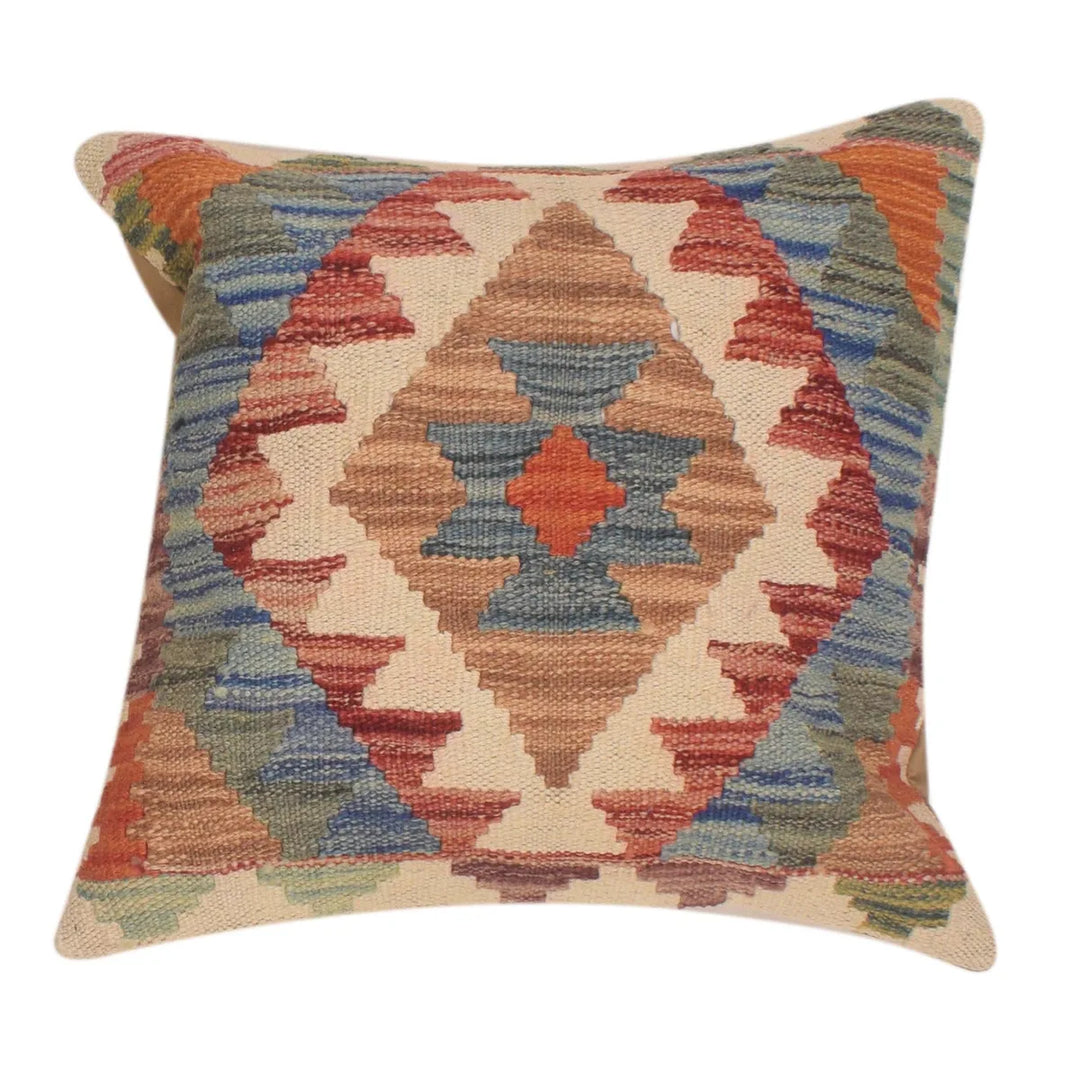 Afghan Kilim Cushion Cover 1' 5" x 1' 6" Flat-Weave | No. AL93163