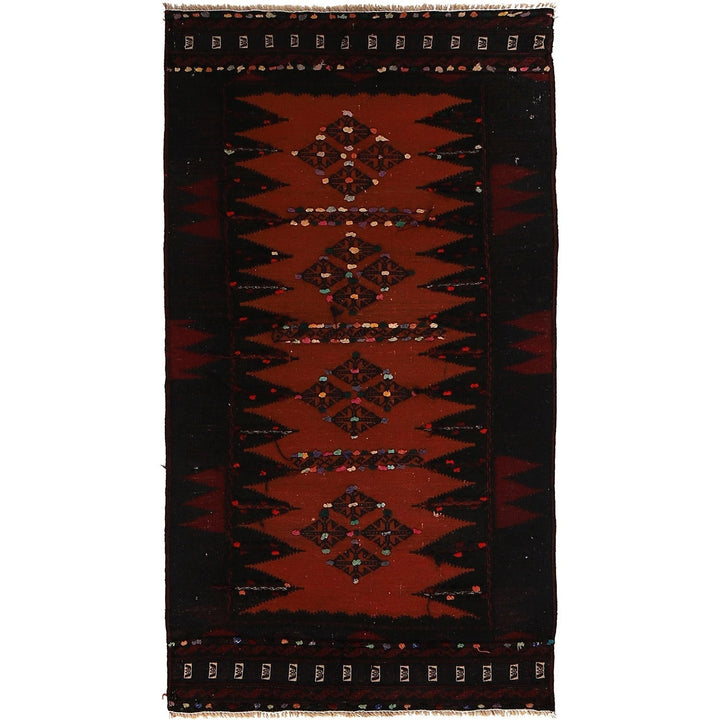 Afghan Table Sheet Runner 2' 7" x 4' 11" Flat-Weave | No. AL93242