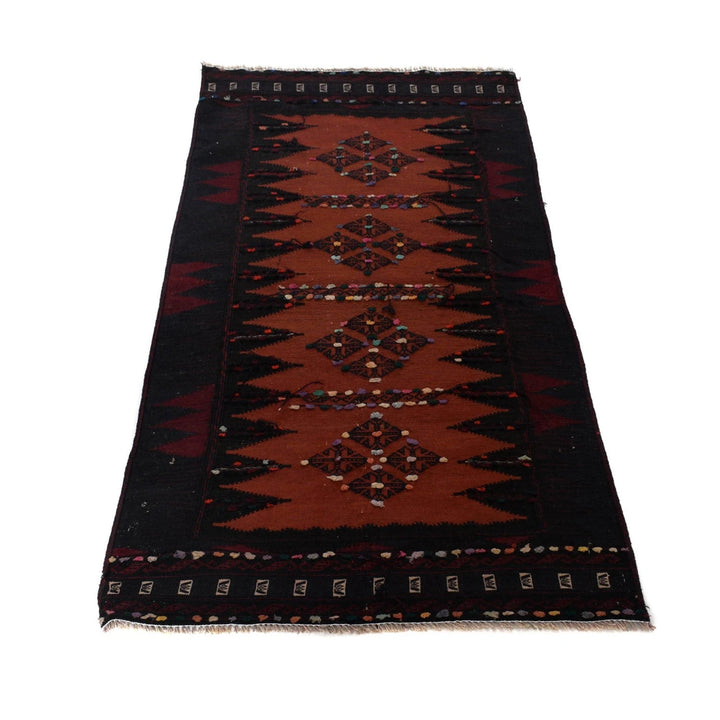 Afghan Table Sheet Runner 2' 7" x 4' 11" Flat-Weave | No. AL93242