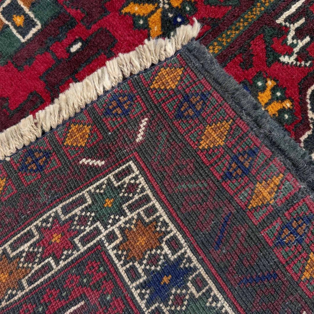 Afghan Baluchi Rug 2' 8" x 4' 8" Hand-Knotted | No. AL93262