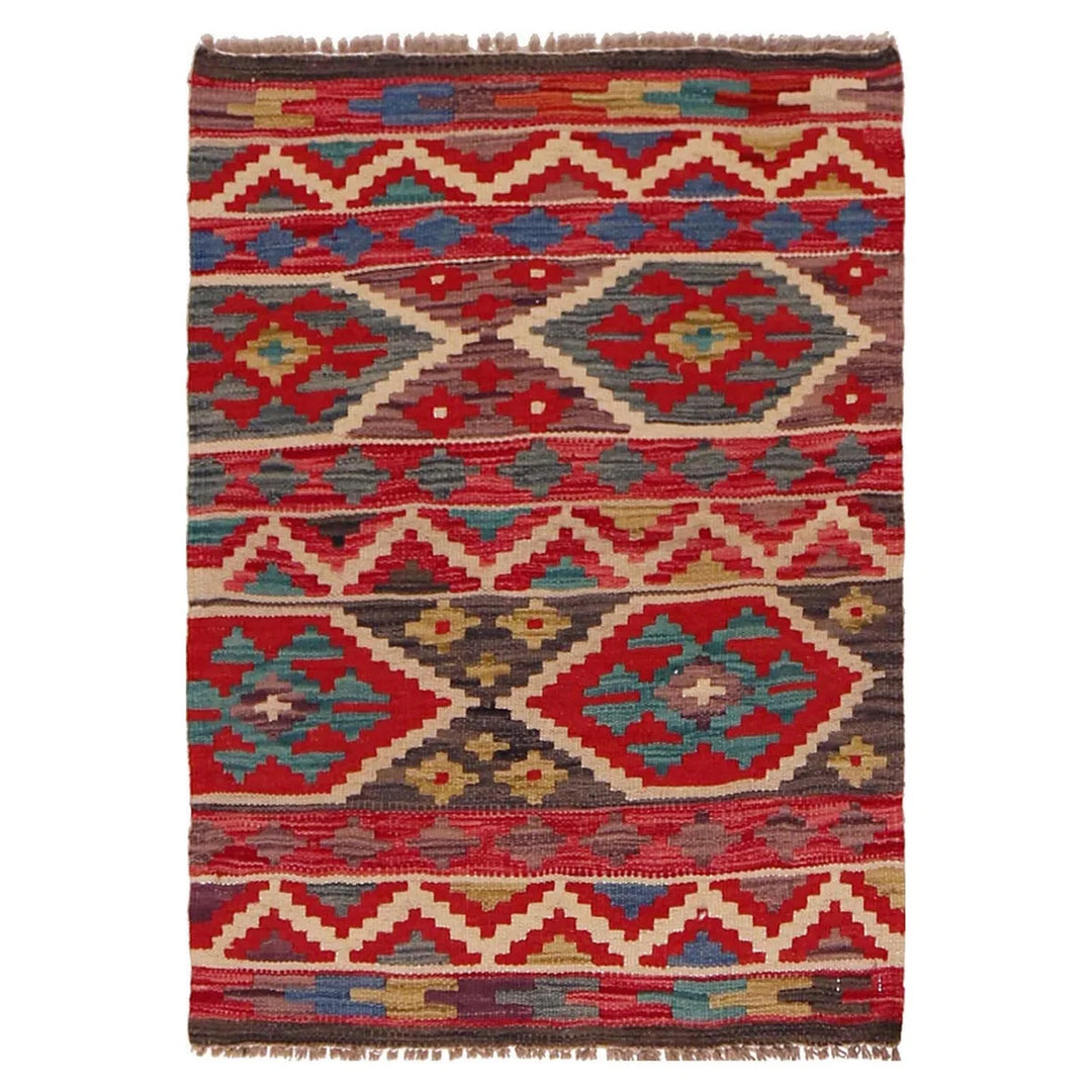 Afghan Kilim Rug 2'2" x 2'10" Flat-Weave | No. AL93263
