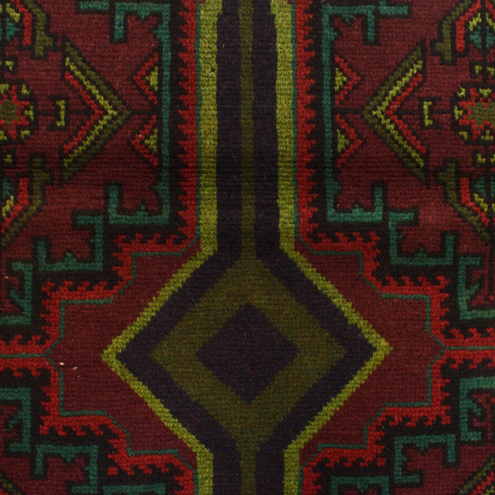 Red Afghan Baluchi Rug 4' 4" x 6' 6" Hand-Knotted | No. AL93295
