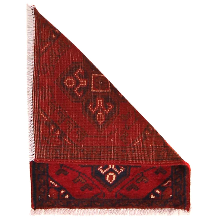 Red Afghan Oriental Doormat 1' 6" x 1' 11" Hand-Knotted | No. AL93369