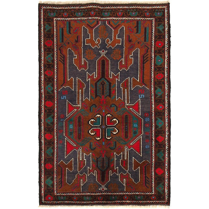 Afghan Baluchi Rug 2' 11" x 4' 5" Hand-Knotted | No. AL93380