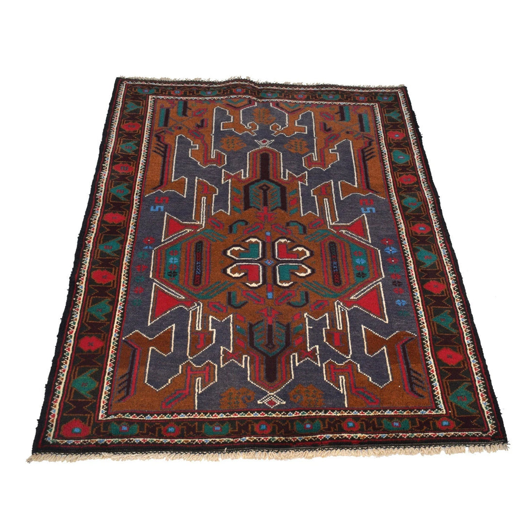 Afghan Baluchi Rug 2' 11" x 4' 5" Hand-Knotted | No. AL93380