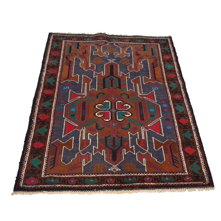 Afghan Baluchi Rug 2' 11" x 4' 5" Hand-Knotted | No. AL93380