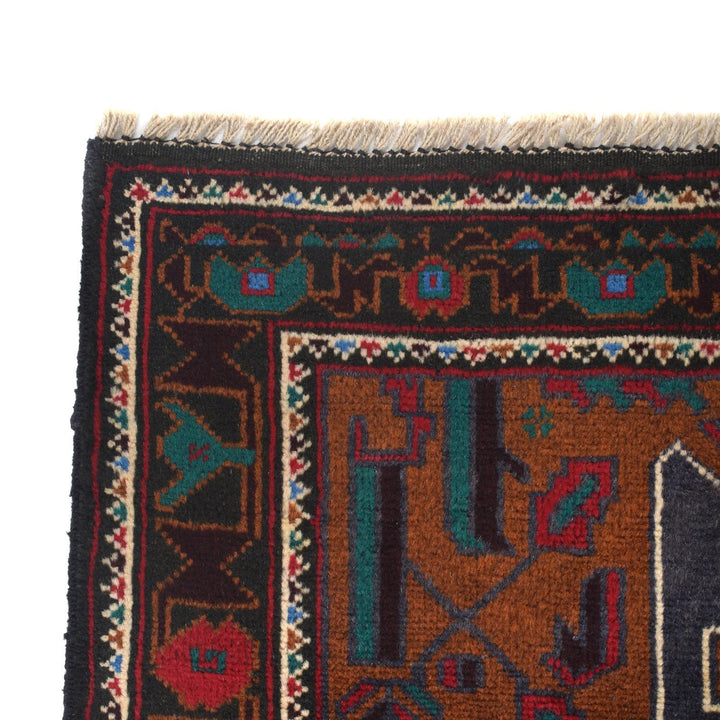 Afghan Baluchi Rug 2' 11" x 4' 5" Hand-Knotted | No. AL93380