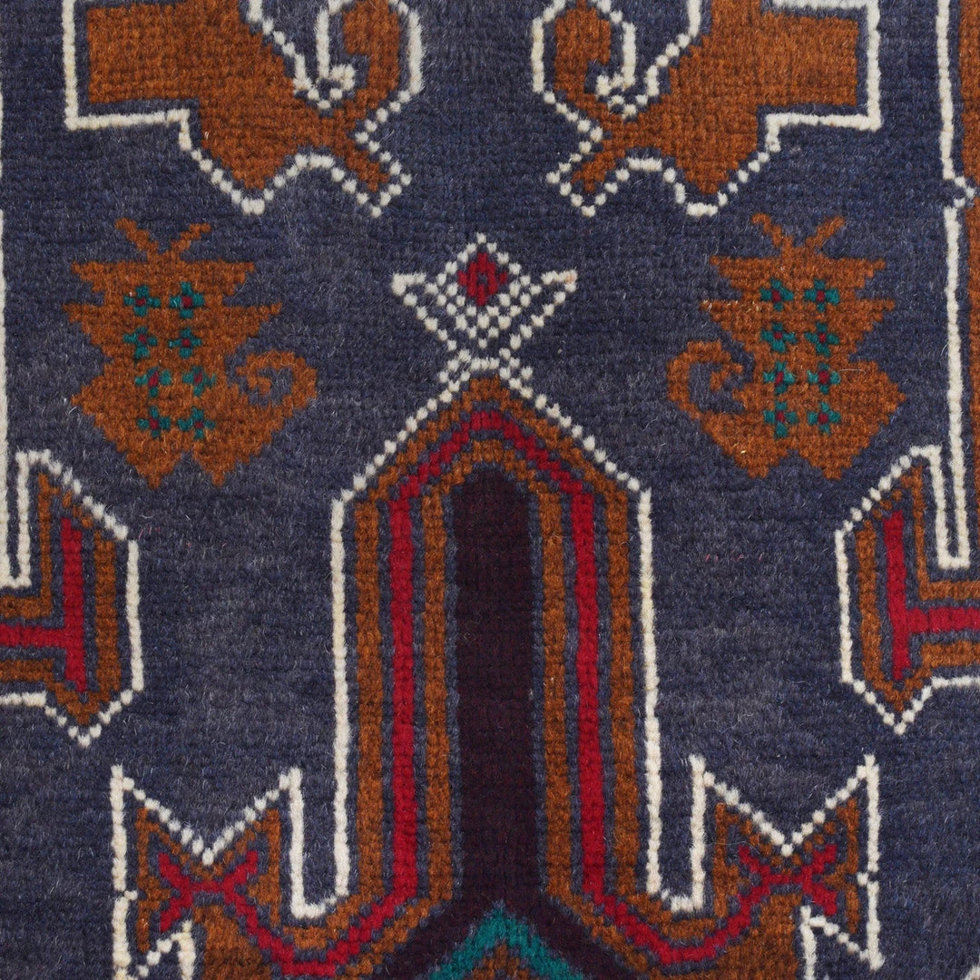 Afghan Baluchi Rug 2' 11" x 4' 5" Hand-Knotted | No. AL93380