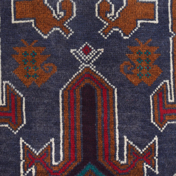 Afghan Baluchi Rug 2' 11" x 4' 5" Hand-Knotted | No. AL93380