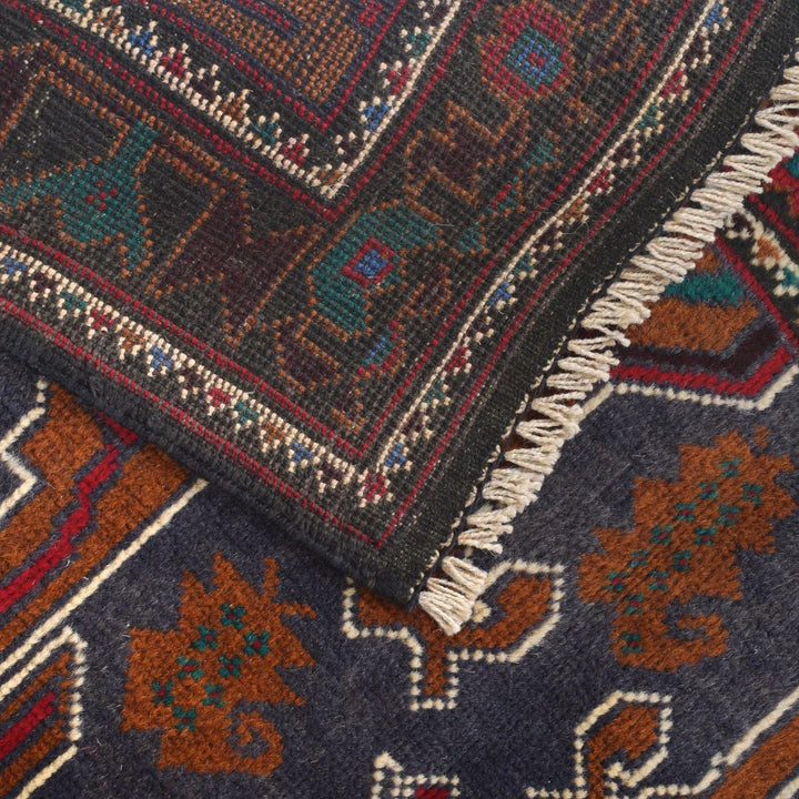 Afghan Baluchi Rug 2' 11" x 4' 5" Hand-Knotted | No. AL93380