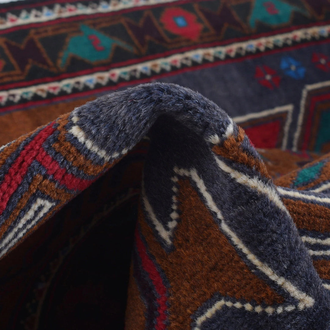 Afghan Baluchi Rug 2' 11" x 4' 5" Hand-Knotted | No. AL93380