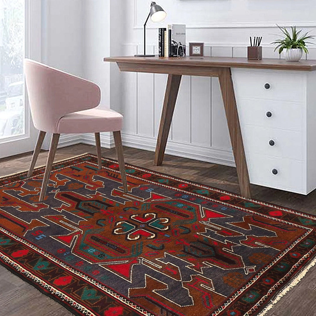 Afghan Baluchi Rug 2' 11" x 4' 5" Hand-Knotted | No. AL93380