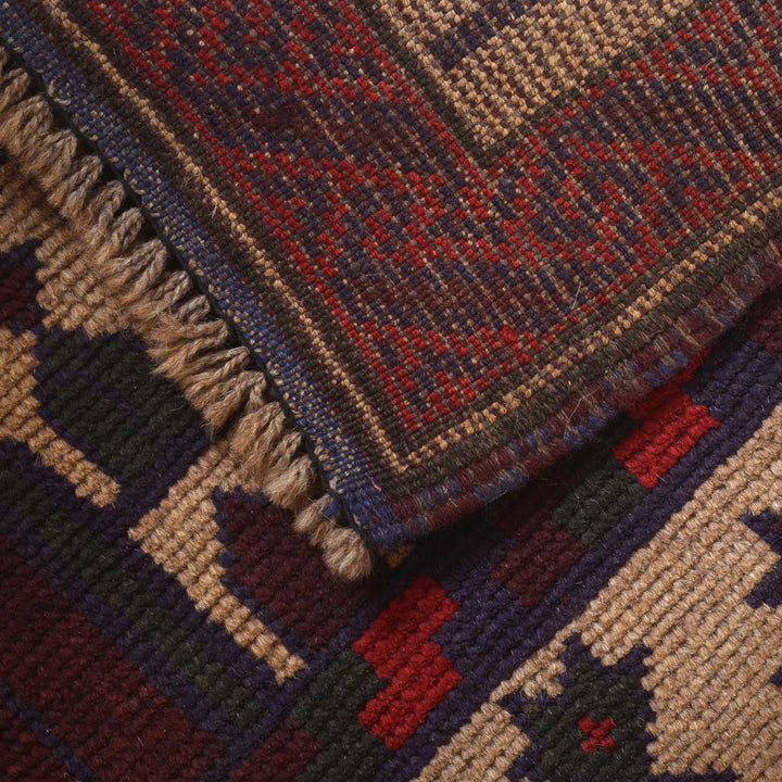 Beige Afghan Prayer Rug 3' 1" x 4' 6" Hand-Knotted | No. AL93413