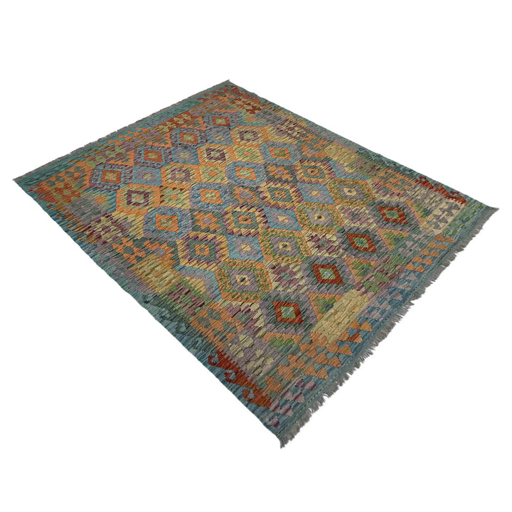 Afghan Vegetable Kilim Rug 5' 10" x 8' 1" Flat-Weave | No. AL934494