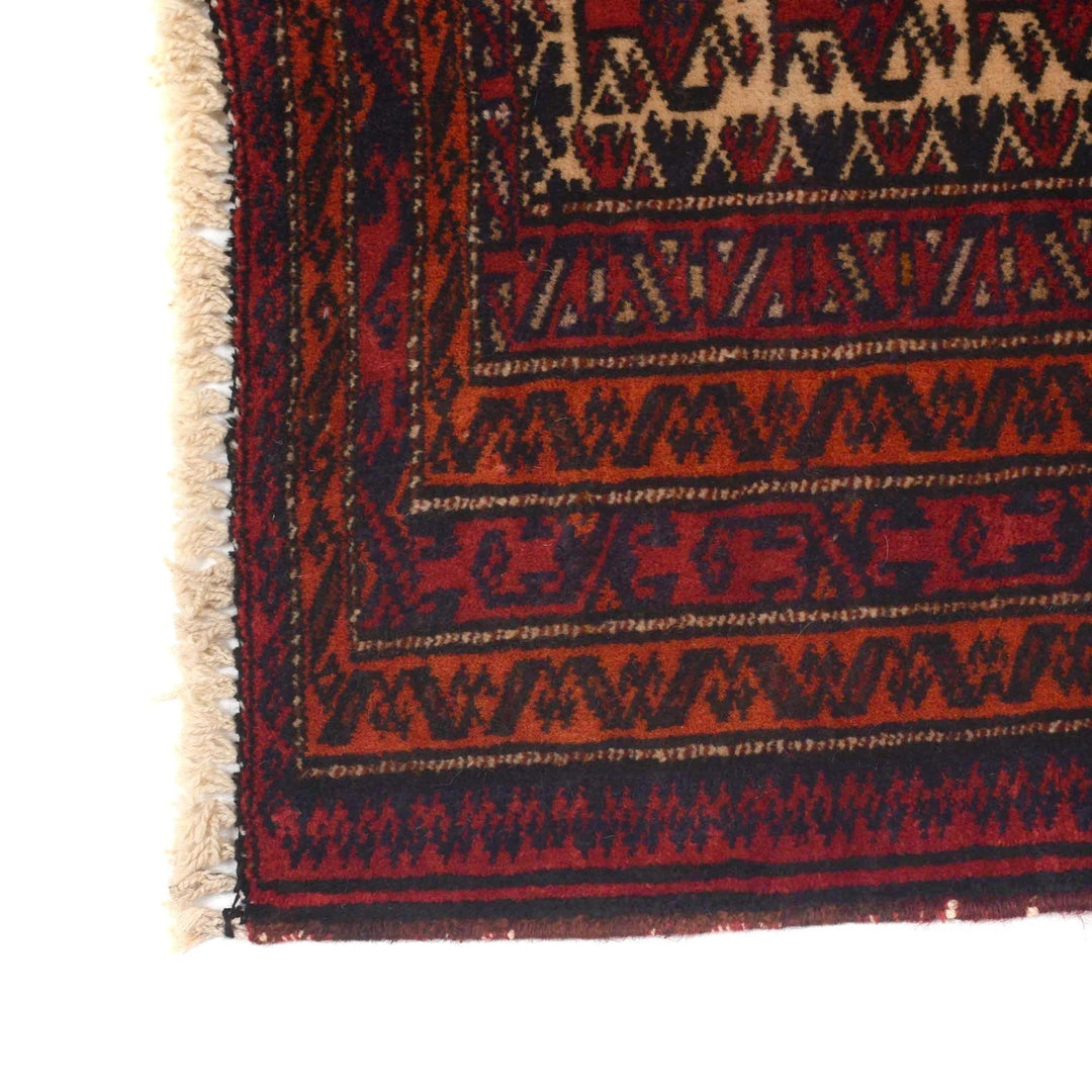 Afghan Prayer Rug 2' 8" x 3' 8" Hand-Knotted | No. AL93474