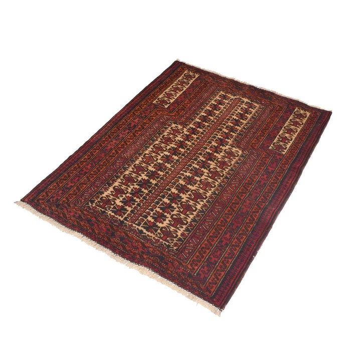 Afghan Prayer Rug 2' 8" x 3' 8" Hand-Knotted | No. AL93474