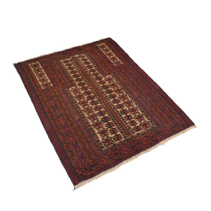 Afghan Prayer Rug 2' 8" x 3' 8" Hand-Knotted | No. AL93474