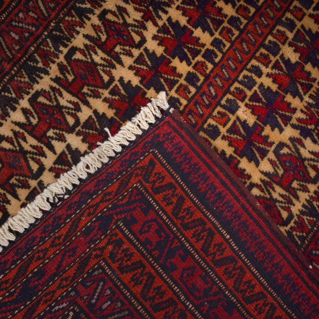 Afghan Prayer Rug 2' 8" x 3' 8" Hand-Knotted | No. AL93474