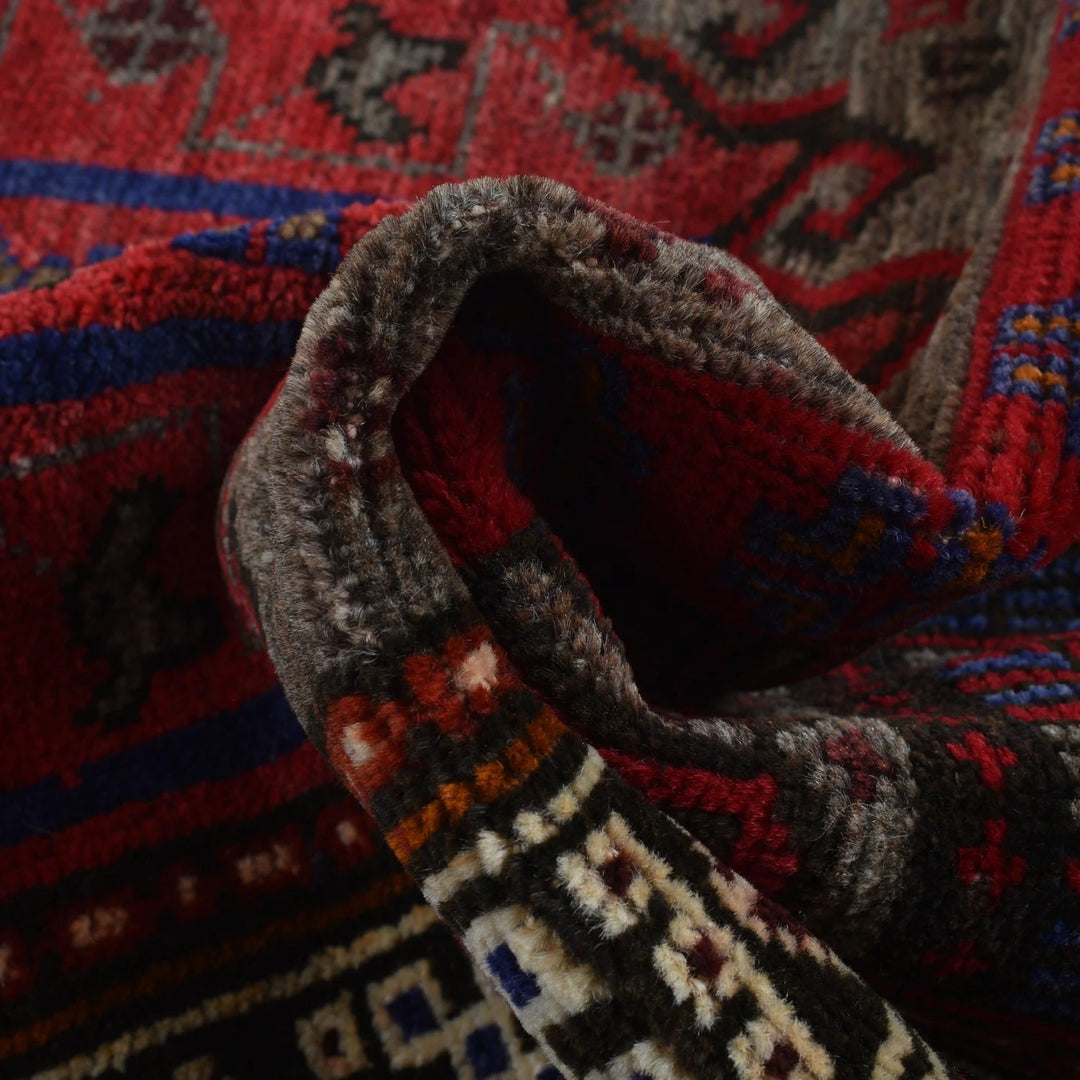 Red Afghan Prayer Rug 2' 7" x 3' 9" Hand-Knotted | No. AL93480