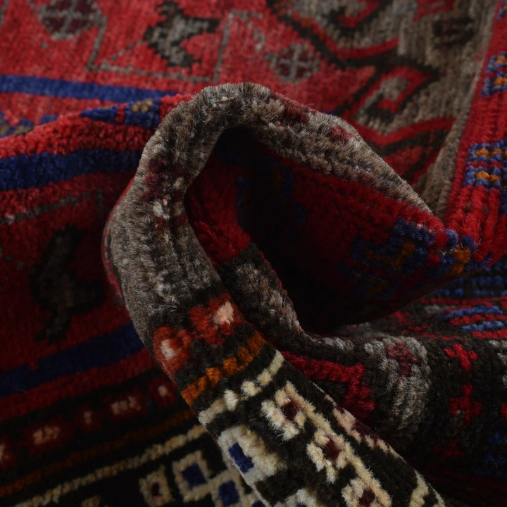 Red Afghan Prayer Rug 2' 7" x 3' 9" Hand-Knotted | No. AL93480