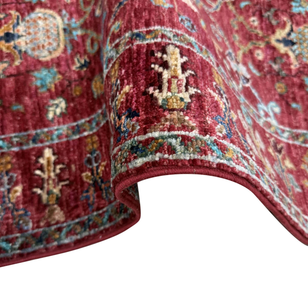 Red Afghan Sultani Rug 2' 0" x 5' 10" Hand-Knotted | No. AL93500