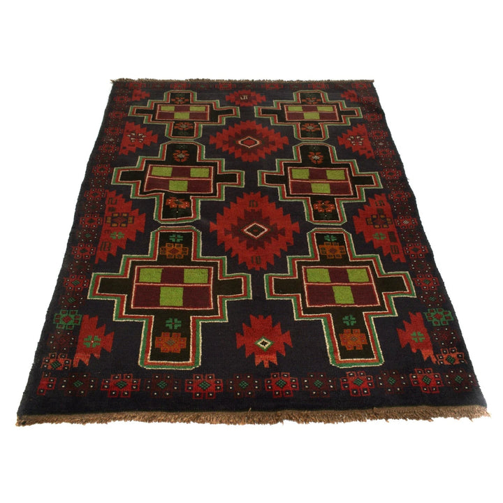 Afghan Baluchi Rug 4' 4" x 6' 7" Hand-Knotted | No. AL93575