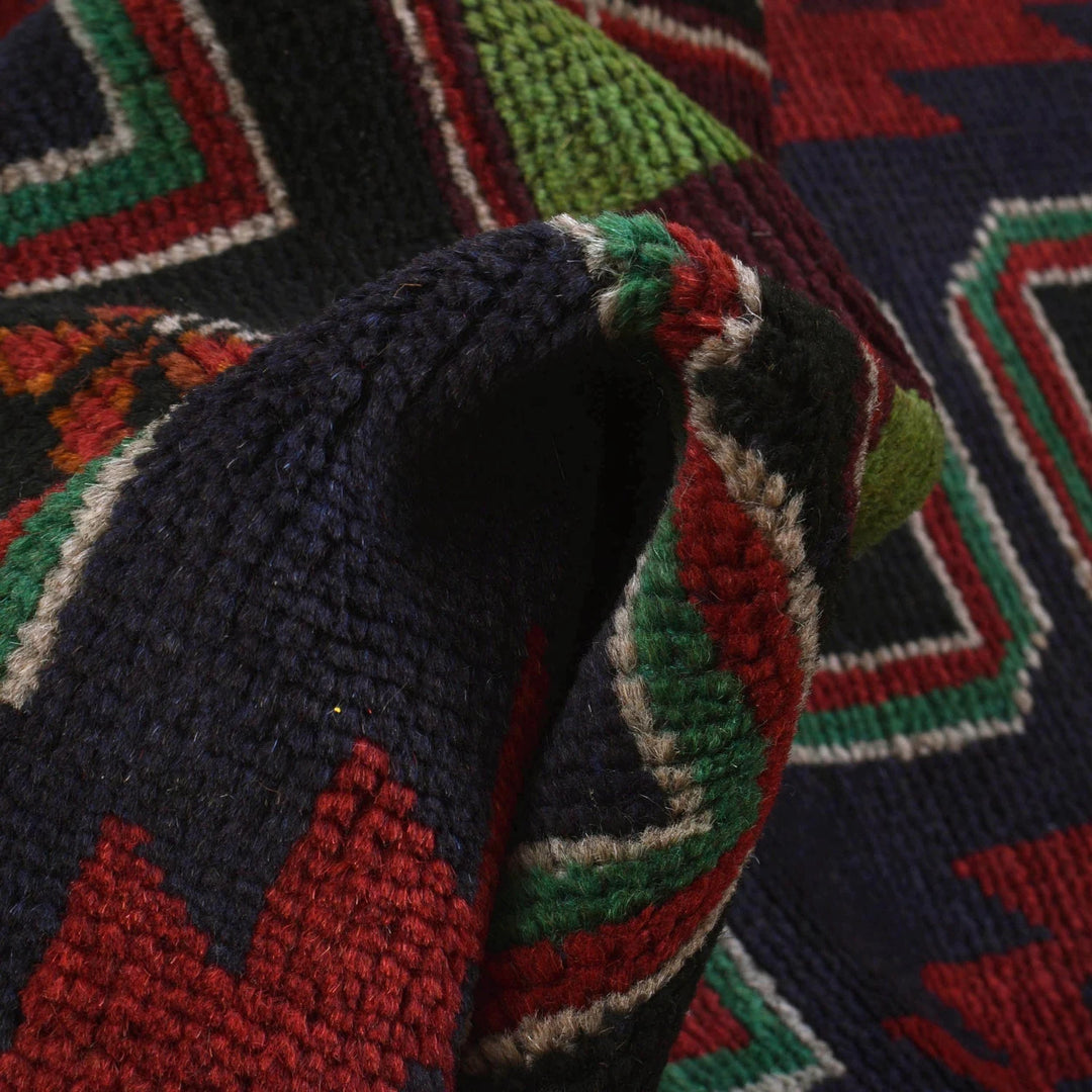Afghan Baluchi Rug 4' 4" x 6' 7" Hand-Knotted | No. AL93575