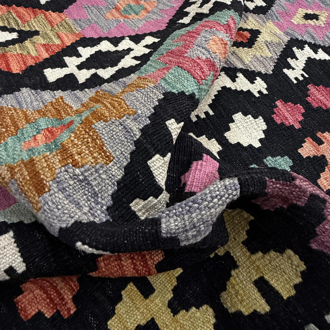 Afghan Vegetable Kilim Rug 6' 7" x 9' 8" Flat-Weave | No. AL935937