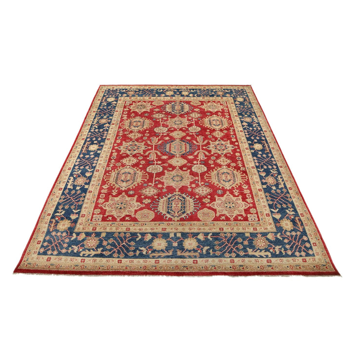 Red Afghan Serapi Rug 6' 3" x 8' " Hand-Knotted | No. AL93659