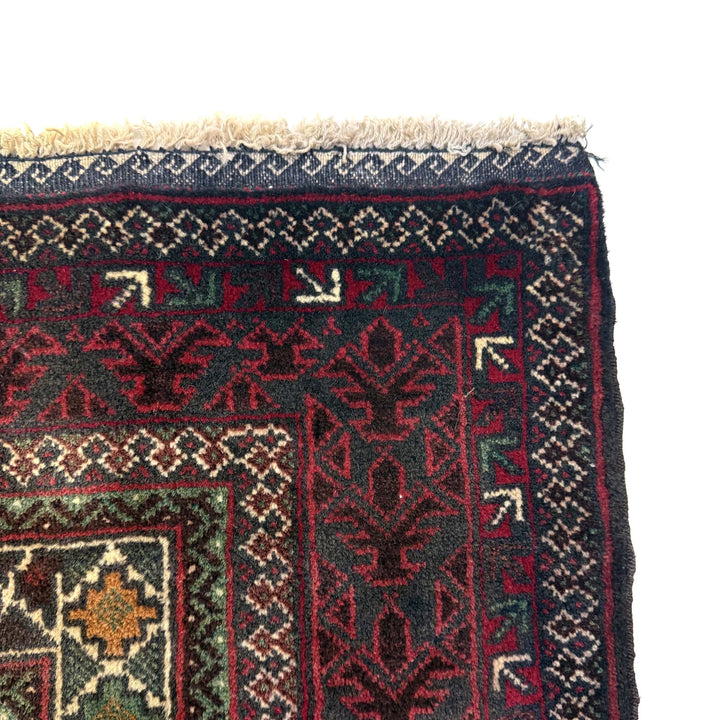 Multicolor Afghan Prayer Rug Rug 2' 11" x 5' 1" Hand-Knotted | No. AL93663